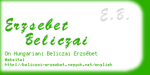 erzsebet beliczai business card